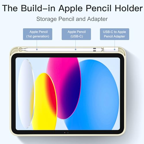 Image of Akkerds Compatible with iPad (A16) 11th Generation Case 11 Inch 2025, for iPad 10th Generation Case 10.9 Inch 2022 with Pencil Holder, Slim Trifold Stand Protective Cover with Soft TPU Back, Starlight