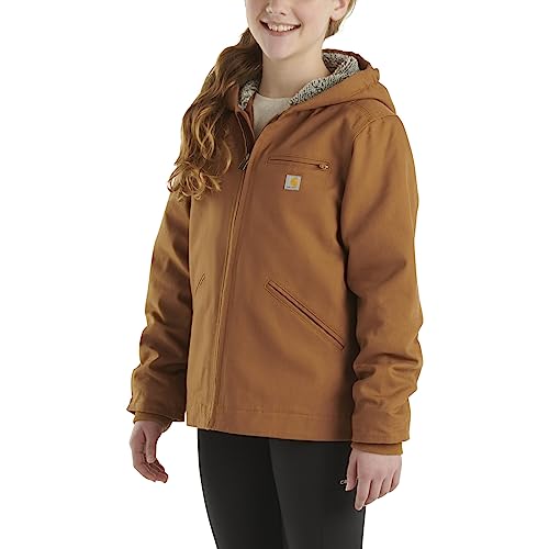 Image of Carhartt Kid's CP9547 Canvas Insulated Hooded Jacket - Girls