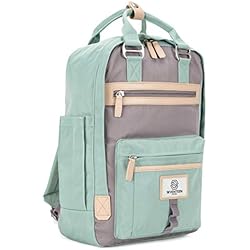 SEVENTEEN LONDON – Mochila moderna «Wimbledon», sencilla e unisex en el estilo de una mochila escandinava, perfecta para un ordenador portátil de hasta 13 pulgadas, Verde pastel y gris, large,