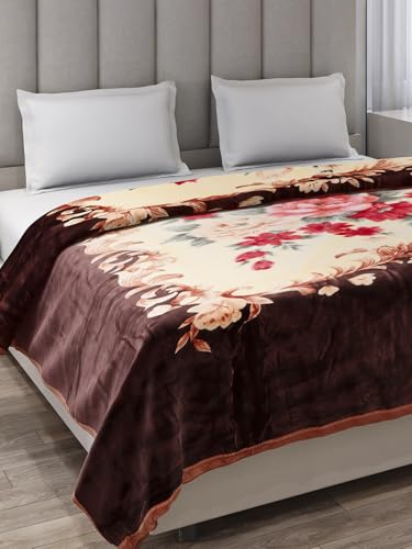 Image of Monte Carlo Double Bed Heavy Winter Blanket (160 X 220) Roman Plus 1 Ply Super Soft 550 GSM | 3 KG, (240x220 CM), Chocolate Brown