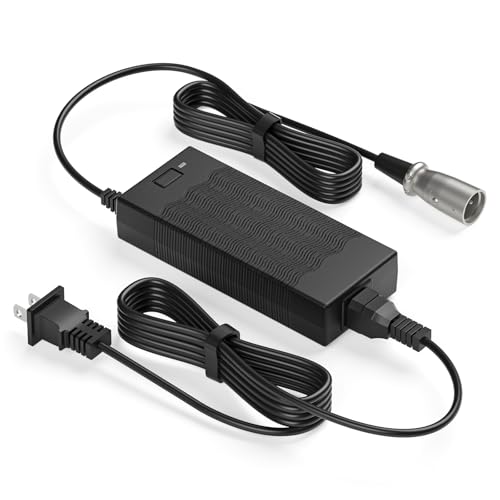 24V 5A 3-Pin Male XLR Connector Battery Charger Compatible with Jazzy Power Chair Pride Mobility Scooter Lakematic Drive Medical Golden Technologies Shoprider Rascal 200T/500T/301 Charger Power Cord