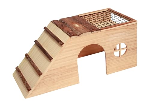 Kerbl Abri pour Rongeurs avec Rampe Nature 48x22x20 cm