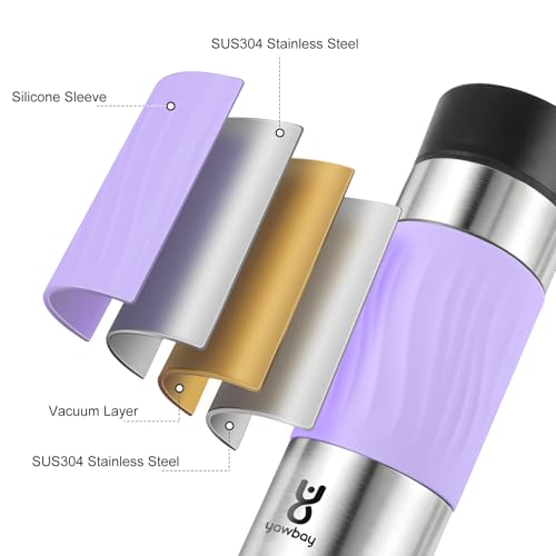Image of Travel Coffee Mug Spill Proof,17 Oz Travel Mug with 360Drinking Lid,Double Wall Vacuum Insulated Coffee Travel Mug Stainless Steel Thermal Coffee Thermos Mugs for Hot and Cold Drinks(Light Purple)