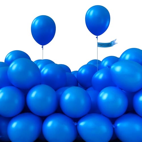 Image of PartyWoo Royal Blue Balloons 50pcs of 5 Inch Dark Blue Latex Balloons for Wedding Baby Shower Gender Reveal Anniversary Graduation Under The Sea Men Birthday Bachelorette Party Decorations Blue-Y5