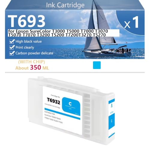 Cartouche Epson SureColor T3200 T3000 impression plans et affiches cyan 350 ML