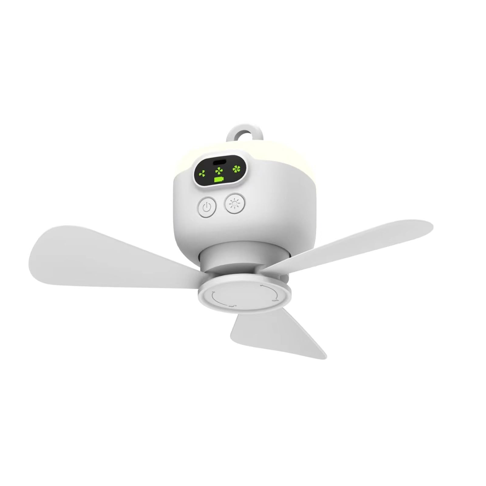Deckenventilator mit 8000-mAh- und Fernbedienung, USB-wiederaufladbarer Hängeventilator für Zelte, Camping und Wohnmobile, 3 Geschwindigkeitsstufen, Leiser Bürstenloser Motor,