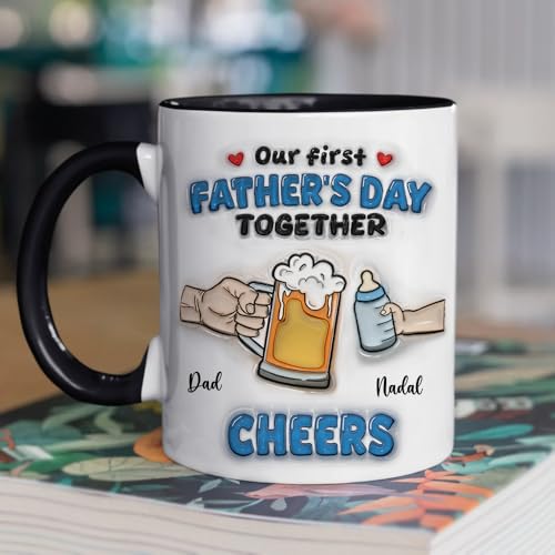 Taza personalizada para papá con mensaje para el Día del Padre miniatura 3