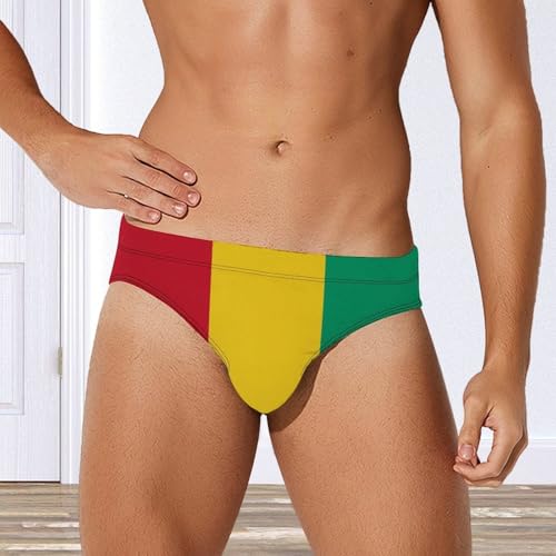 The Republic of Guinea Flag Men's Swimsuit Bikini Briefs Swim Underwear Stretchy Swimwear2