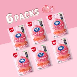 Miniatura 6 de Amos 4D Fruit Gummy Peach Burst, bocadillos de frutas sin gluten, regalos de dulces para el día de la madre, bolsa resellable de 2.29 onzas (paquete
