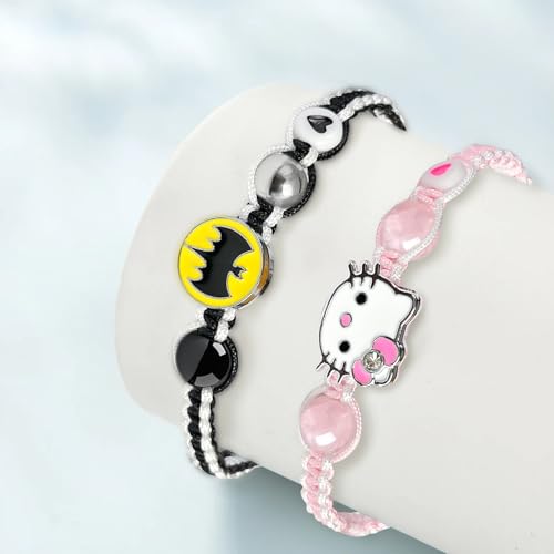 GVUSMIL Couples/Friendship Matching Bracelets,DIY Bat/Spider/kitty Bracelets Set,Jewelry Gifts for BF and GF Daughter Sister Bestie,Matching Bracelet for Couples Best Friend2