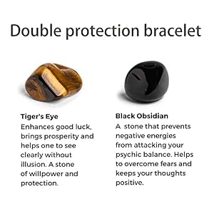 FRG Initials Bracelets for Men Letter Link Handmade Natural Black Onyx Tiger Eye Stone Beads Braided Rope Meaningful Bracelet