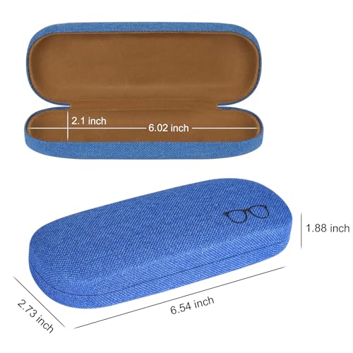 Image of Glasses Case Hard Shell Eyeglass Case with Cleaning Cloth Unisex Reading Hard Glasses Cases for Women Men