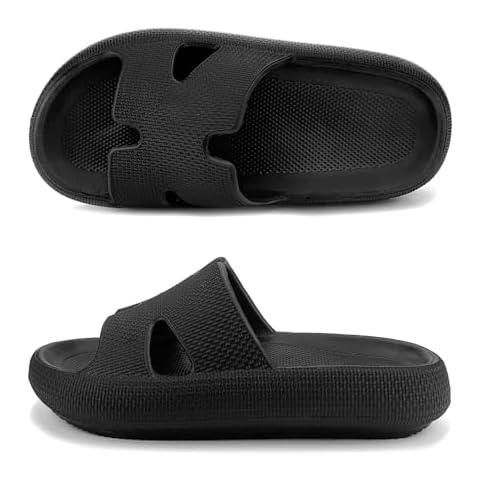 Cloud Slides for Women Cushion Recovery Pillow Sandals with Arch Support, Memory Foam House Shower Slippers for Woman, Platform H-Starp Non-Slip Comfort Sandal Cover