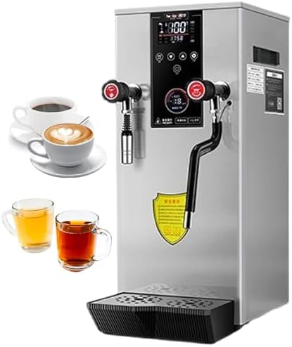 Commercial 12L Milk Frother & Water Boiler - 2500W Steam Foam Maker with LED Display & Pressure Gauge, Ideal for Coffee Shops, Restaurants, and Beverage Businesses