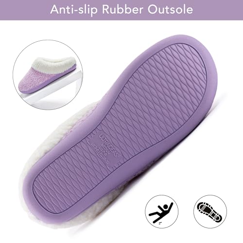 Image of ULTRAIDEAS Women's Indoor Bedroom Slipper with Memory Foam, Gift for Women, Wool-Like House Shoe with Anti-Skid Rubber Sole for Ladies