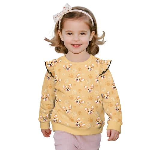Toddler Fall Clothes for Girls Age 1-8 Cute Crewneck Sweatshirts