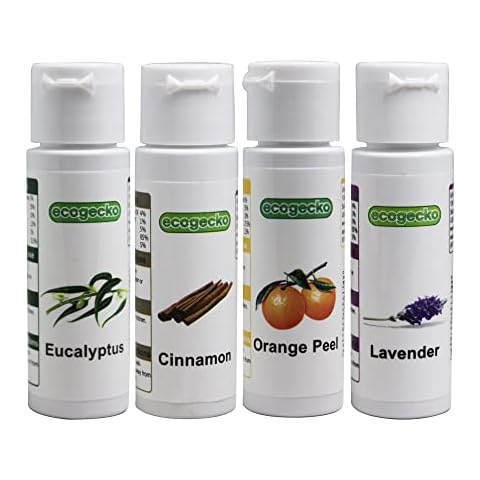 Ecogecko Fragrant Aroma Oil for Water Based Air Revitalizer Air Freshener, 4 Scent Pack (Cinnamon, Eucalyptus, Lavender and Orange Peel) 4x30ML Cover