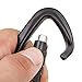500KG Auto Locking Carabiner with Swivel Rotating - Portable, Weight, for Climbing Hiking Keychain Backpack, for Outdoor Adventure Enthusiasts - Black