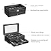 BEWISHOME Watch Box for Men, 12-Slot Watch Case with Drawer, 2-Layer Mens Jewelry Box with Large Glass Lid, Watch Display Case Watch Holder Organizer Watch Storage for Men Women Black, SSH02L