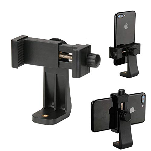 Image of SUBTON 360 Mobile Holder for Tripod Camera Stand Clip Bracket Mobile Mount Holder Tripod Clamp Monopod Mount Adapter for Mobile Phone