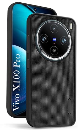 Image of Jkobi Back Case Cover for Vivo X100 Pro 5G (Textured Grip Design | Camera Protetion | Slim and Light Weight | Soft Touch and Feel | Black)