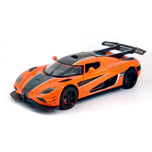 Image of Alokik Enterprise 1:32 Koenigsegg Jesko One1 Die-Cast Metal Pull Back Car with 2 Openable Doors with Sounds and Lights Toy Decoration Car Best Gift Toys for Kids【Orange】