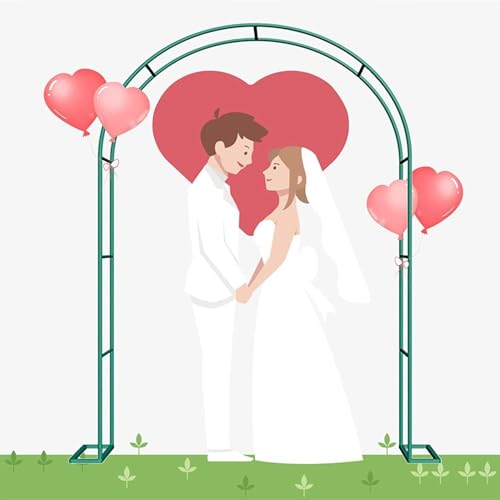 Arco De Metal para Exteriores - Arcos De Jardín con Base, Negro Arco De Soporte, Arco De Rosas, Marco De Soporte, Arco De Boda for Jardín Césped Patio Trasero,Verde,140x230x40CM