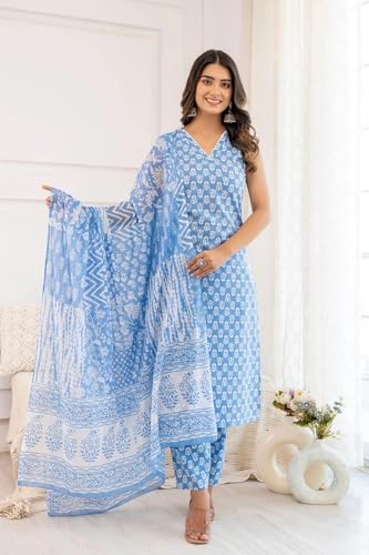 Image of FABNEX Kurta Set for Women | Women Kurta Set with Dupatta | Women Kurta Sets Kurtis | Women Kurta Pant Set (K-121)