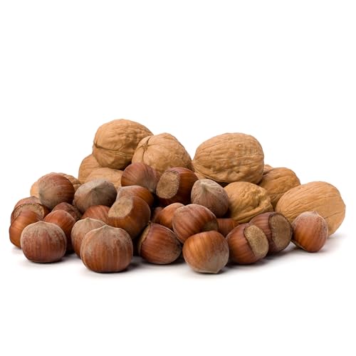 Natural Food – Nueces y Avellanas con Cáscara – 2 x 1 kg – Surtido de Frutos Secos, Tamaño Grande – Deliciosos Frutos Secos para Snacks, Postres, Muesli y Repostería
