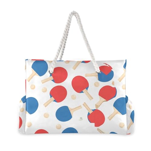 Table Tennis Ivory Beach Tote Bag for Women Waterproof Large Swim Pool Beach Bags with Zipper Travel Tote Bags Carry On Bag for Yoga Gym Women Vacation Essentials Nurse2