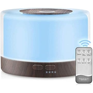 Difusor De Aromas, Umidificador De Ar Ultra-Sônico 500Ml, Difusor De Óleo Essencial, Abajur Led,...