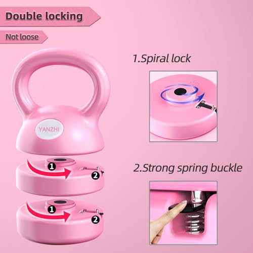 Kettlebell, Adjustable Kettlebell Weights 5lbs, 8lbs, 9lbs, 12lbs, Exercise Handle Grip Kettlebells Great for Home or Gym Workout Free Weights Men Women Full-Body. - Image 4