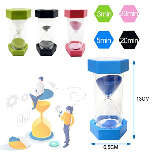 Dream HorseX Sand Timer, Hourglass Timer Set, Color Timers, , Time Management Assistant, 3 Minute, 5, 20, and 30 Minutes - Image 3