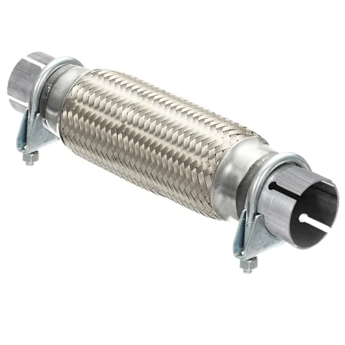 MOCNT Tubo Flessibile di Scarico per Auto con 2 Fascette 55mm X 200mm/300mm Tubo di Riparazione Giunto Flessibile Intrecciato Tubo Flessibile Scarico Marmitta Connettore