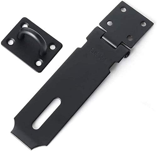 Miniatura 6 de 2 cerraduras de cerrojo para puerta, 5 pulgadas, acero inoxidable 304, cierre de seguridad, grosor de 0.075 in, negro mate