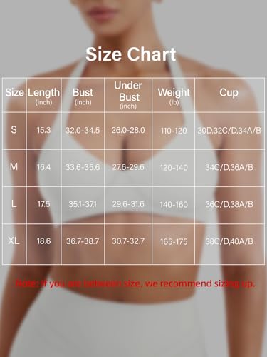 Image of YEOREO Women Halter Sports Bra Light Support V Neck Padded Strappy Open Back Workout Gym Tops