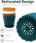 6 Inch Indoor Planter Pots with Drainage Hole and Tray Saucer,Flower Pots for Indoor Outdoor Garden Plants and Flowers, Multicolor, 4 Packs