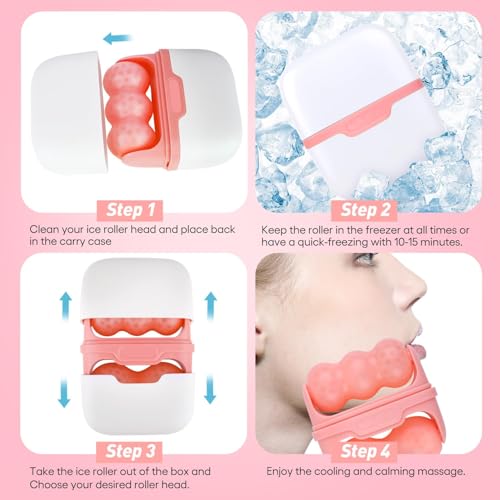 Image of UCRAVO 2 in 1 Body Roller Ice Roller for Face,Eyes,Women Gifts Idea,Cooling to Tighten Brighten Complexion and Reduce Wrinkles,Massager Under Eye Puffiness,Blood Circulation,Migraine and Pain Relief