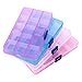 Adjustable Clear Plastic 15-Grid Jewelry Organizer Divider Storage Box (Pack of 4) (15-Grid Packet 4)