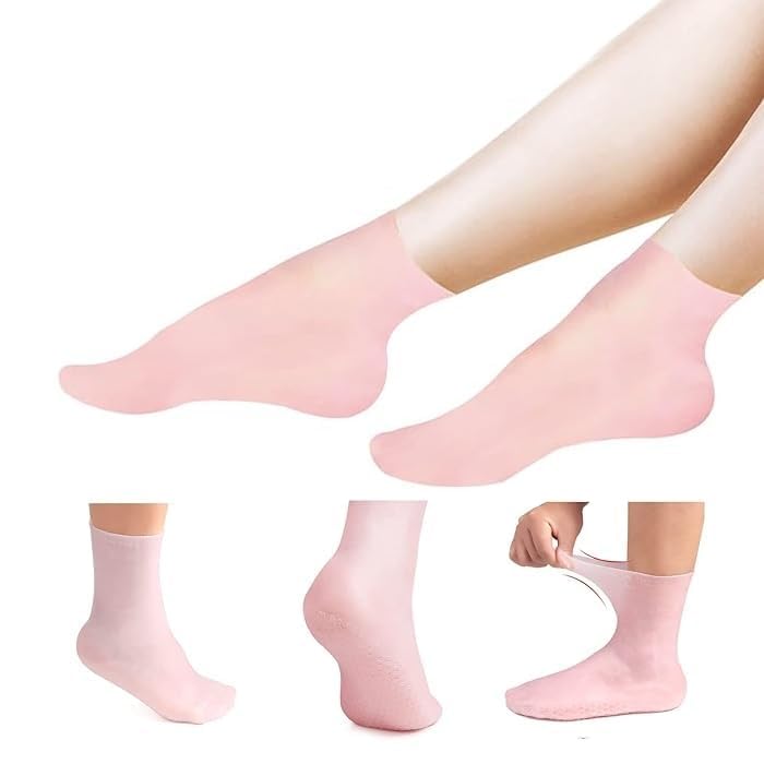 Silicon Socks Heel for Crack (1 Pair) Spa Gel Socks for Women and Men, Feet Protector Crack Heel Repair Socks with Moisturizing Natural Oil and Vitamin E Repair Dry Cracked Feet & Soften Skin-image-48