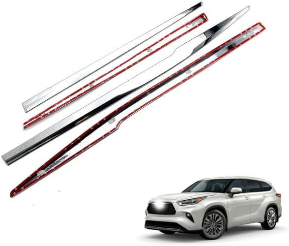Stainless Steel Chrome Body Side Door Molding Strip Lower Trims for Toyota Highlander 2020 2021 2022 2023 2024 2025 Accessories (4Pcs Set)
