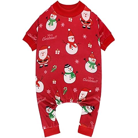 Blaoicni Dog Christmas Pajamas Snowman Dog Clothes Dog Costumes Dog Pjs Stretchy Funny Dog Costumes Dog Outfit Dog Pajamas for Large Dogs(L) Cover