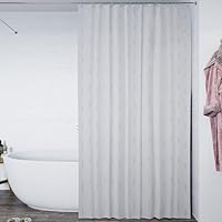Croydex Shower Curtain, White and Silver, 1800x1800, AF671040H