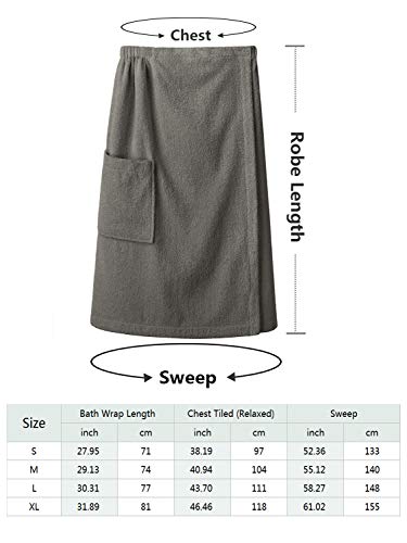SIORO Plus Size Womens Bath Wrap Towel, Bamboo Cotton Towel Robe Soft with Adjustable Closure, Gym Pool and Shower Towels Bath Robes, Taupe X-Large