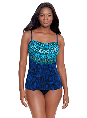 Miraclesuit Women's Swimwear Pyrite Jubilee Soft Cup Adjustable Strap Tankini Bathing Suit Top