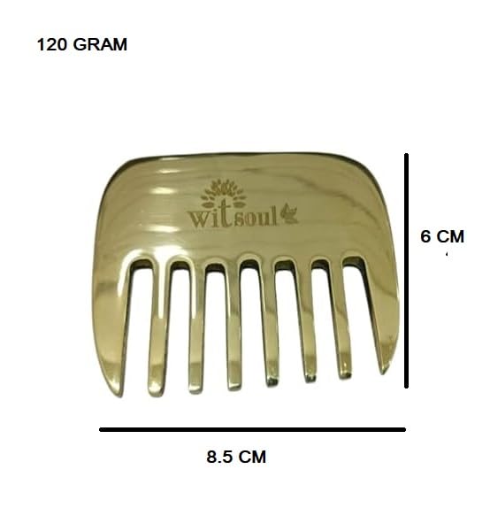 Image of WITSOUL Kansa Comb Massage Tool - kansa Comb for Hair Fall /Growth /blood Circulation & Stress Relief Best for Head Massage (L)