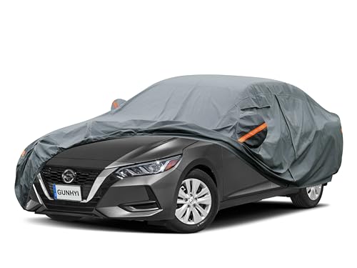 Image of GUNHYI Premium Car Cover Custom Fit Nissan Sentra (2000-2026), 16 Layers Heavy Duty Car Cover Waterproof All Weather with Zipper Door for Sun Rain Snow Dust Uv Protection
