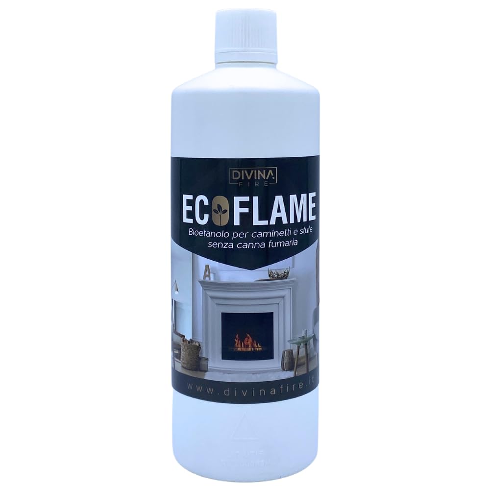 Divina Fire Bioethanol 1 Litre Eco Friendly Fuel for Bio Fireplace Heater