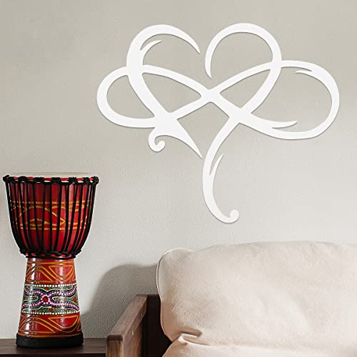 Infinity Heart Metal Wall Decor, Unique Infinity Heart Wall Decor Love Sign Plaque Steel Art Geometric Wall Decor Set Cut Out for Living Room, Bedroom, Indoor and Outdoor (white)13.8×11.5 inch) - Image 5