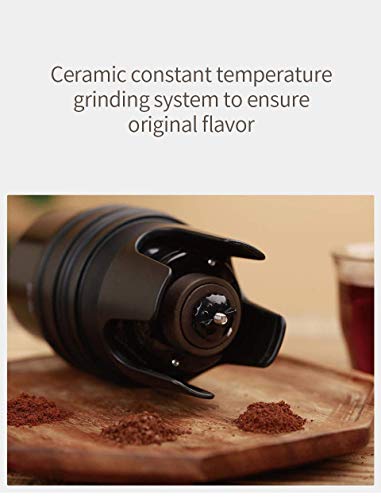 Lavida Portable Espresso Machine Mini Travel Coffee Maker Ceramic Burr Bean Electric Grinder Stainless Steel Thermo Cup For Camping Office #TOP2